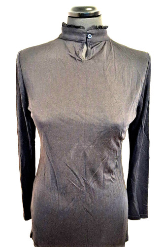 Jersey damen hemd schwarz - damen-hemd;,